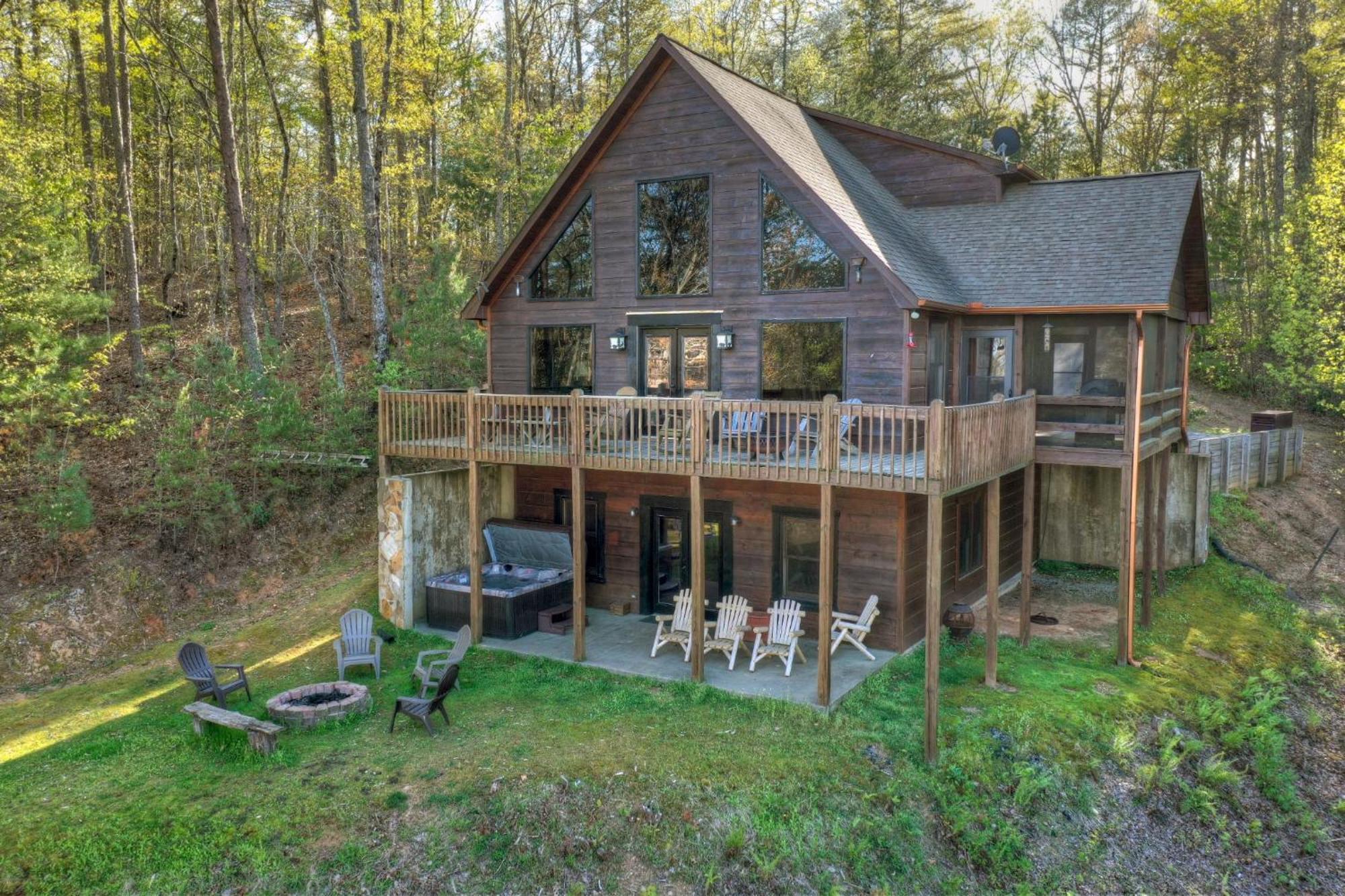 The View Sweeping Mountain Views Gas Fireplace Game Room Hot Tub Blue Ridge Exteriér fotografie